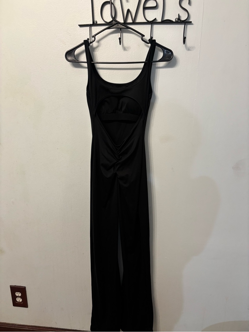 Black Open Back Wide-Leg Jumpsuit